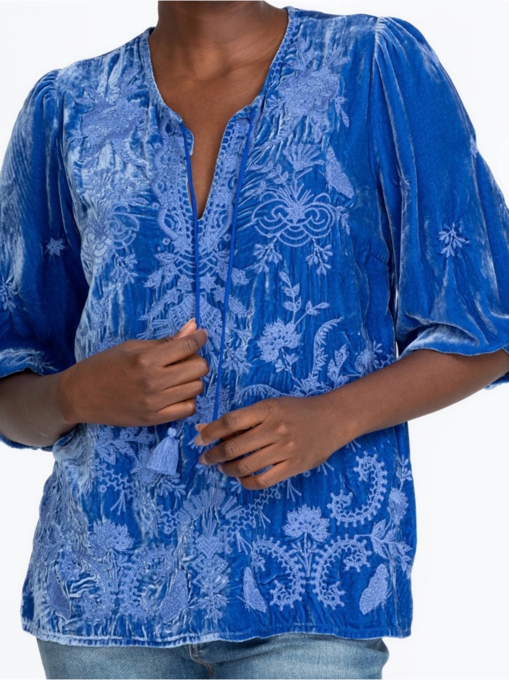Johnny Was Arzella Velvet Blouse